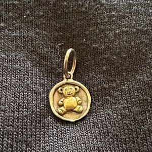 Waxing Poetic Gold/Silver Bear Medallion Charm